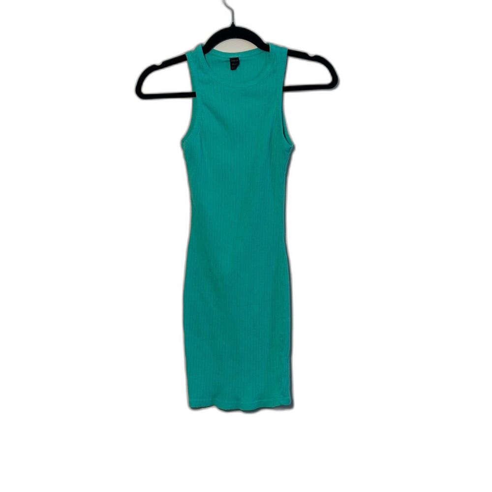 SHEIN Teal Green Ribbed Tank Dress Bodycon Size S